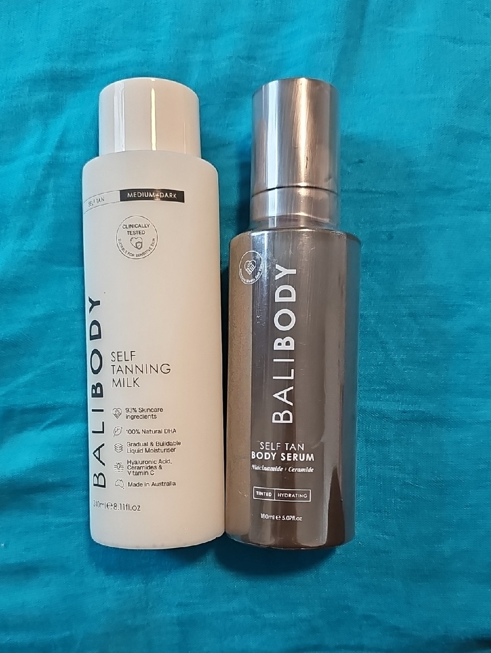 Bali Body Self Tanning Milk 240ml & Self Tan Body Serum 180ml NWT